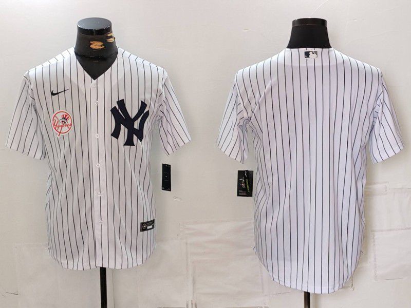 Men New York Yankees Blank White Stripe Game 2024 Nike MLB Jersey style 1->new york yankees->MLB Jersey